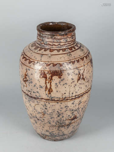 Chinese Tall Cizhou Type Glazed Pottery Vase