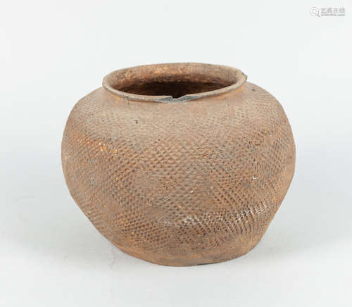 14-16th Korean Carved Pottery Vase