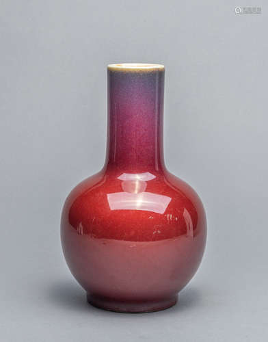 Chinese Flambe Glazed Porcelain Vase