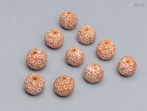 Group of American Indian Type Old Clay Trade beads