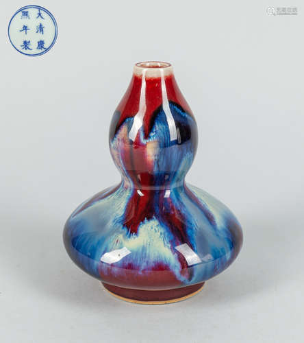 Chinese Export Flamble Glazed Porcelain Vase