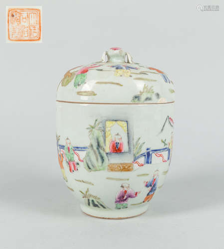 Chinese Antique Famille Rose Porcelain Jar