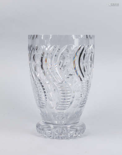 Waterford Style Large Glass Crystal Vase