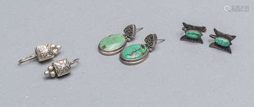 Set Vintage Turquoise & Sterling Earrings