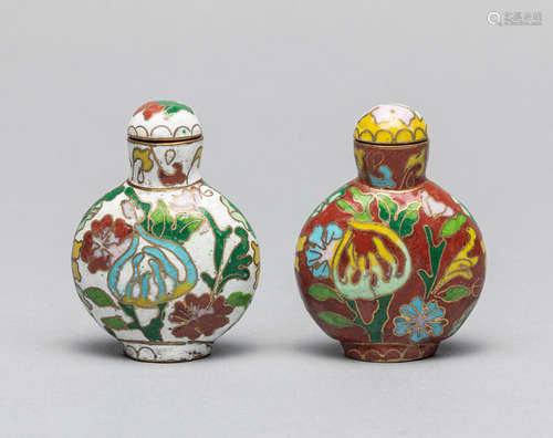 Set of Old Cloisonne Snuff Bottles