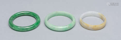 Group of Chinese Export Jade Stone Bangles