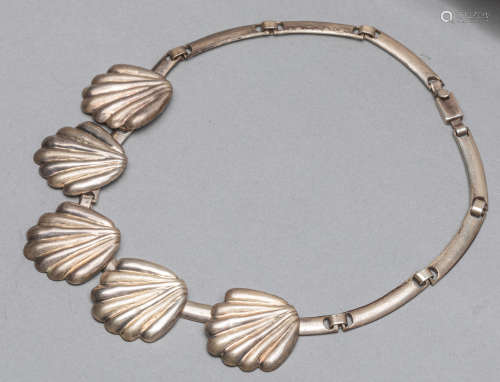 Designed Sterling Taxco Shell Type Necklace