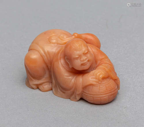 Chinese Stone Carving of Boy