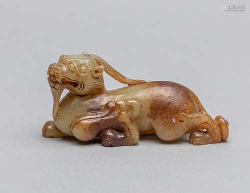 Chinese Brown Color Jade Carving of Beast