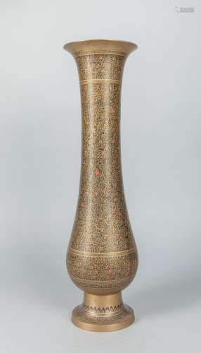 Collectible Persia Type Carved Bronze Vase