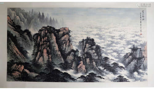 A CHINESE LANDSCAPE PAINTING DONG SHOUPING MARK