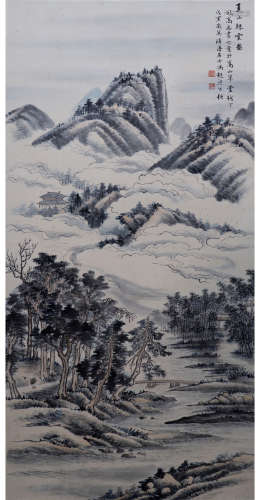 A CHINESE LANDSCAPE PAINTING FENG CHAORAN MARK
