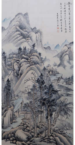 A CHINESE LANDSCAPE PAINTING ZHANG SHIYUAN MARK