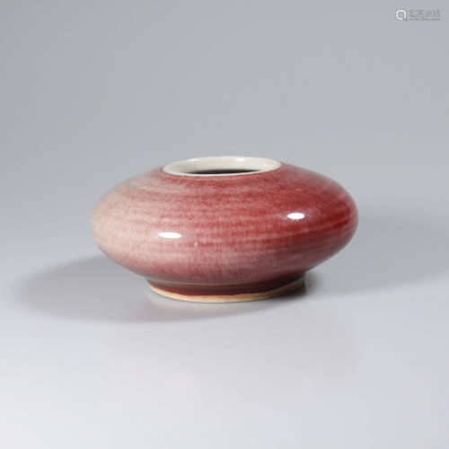 A COWPEA RED PORCELAIN WATER POT