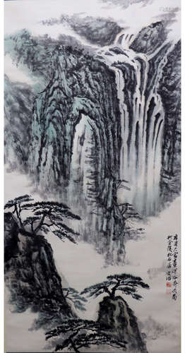 A CHINESE LANDSCAPE PAINTING SONG WENZHI MARK