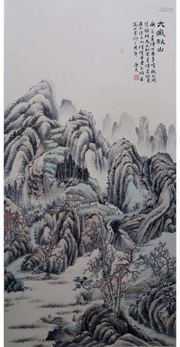 A CHINESE LANDSCAPE PAINTING LU HUI MARK