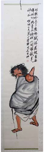 A CHINESE FIGURE PAINTING QI BAISHI MARK