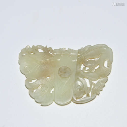 A HETIAN JADE BELT BUCKLE