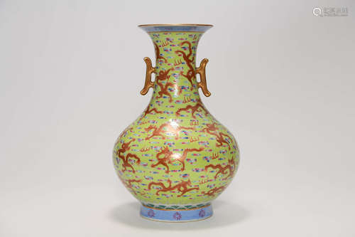 CHINESE FAMILLE ROSE PORCELAIN VASE MARKED