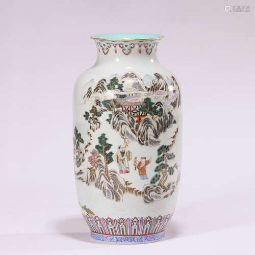 CHINESE FAMILLE ROSE PORCELAIN VASE MARKED