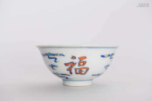 CHINESE DOUCAI PORCELAIN BOWL MARKED