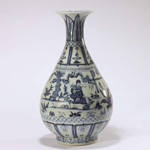 CHINESE BLUE WHITE YUHUCHUN VASE