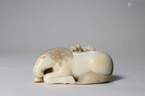 CHINESE WHITE JADE HORSE