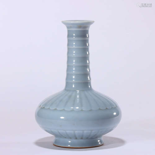 CHINESE BLUE GLAZED PORCELAIN VASE MARKED