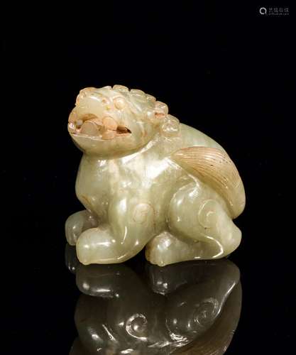 CHINESE CELADON JADE BEAST