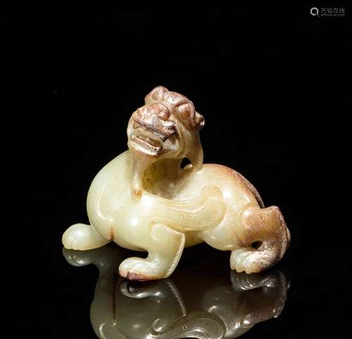 CHINESE ARCHAISTIC JADE BEAST