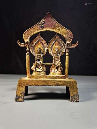 CHINESE GILT BRONZE DAOIST FIGURINE