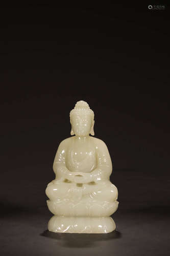 CHINESE JADE FIGURE OF SHAKYAMUNI