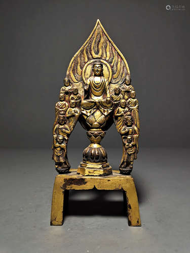 CHINESE GILT BRONZE BUDDHA