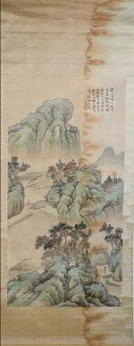 CHINESE A CHINESE LANDSCAPE PAINTING SCROLL SHI TAO MARK