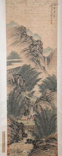 CHINESE A CHINESE LANDSCAPE PAINTING SCROLL SONG FANGHU MARK