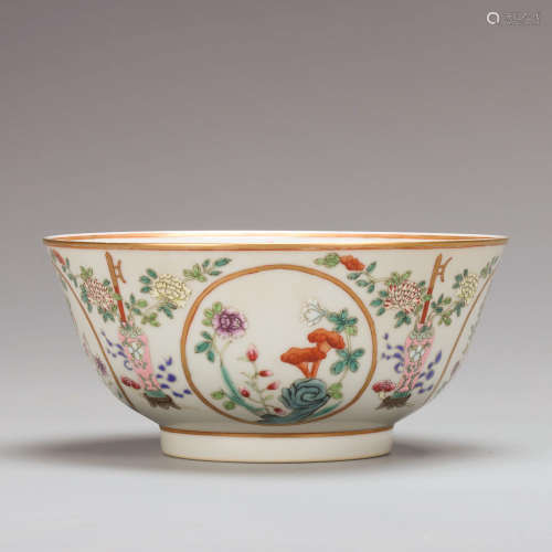 CHINESE FAMILLE ROSE PORCELAIN BOWL MARKED