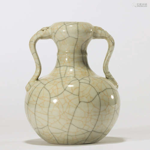 CHINESE CRACKLE GLAZED PORCELAIN VASE MARKED