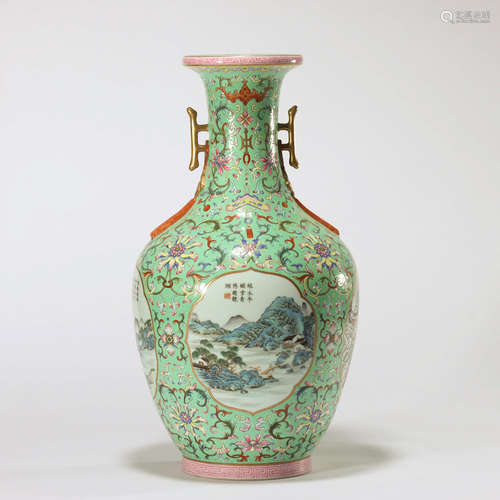 CHINESE FAMILLE ROSE PORCELAIN VASE MARKED