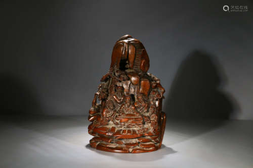 CHINESE BAMBOO ROOT CARVED FIGURINE
