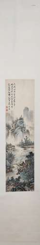 CHINESE A CHINESE LANDSCAPE PAINTING SCROLL WU ZHENG MARK