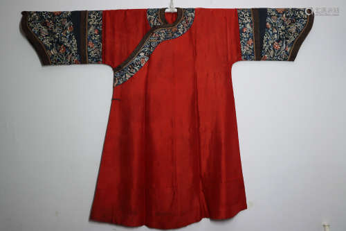 CHINESE QING DYNASTY RED LADY'S ROBE