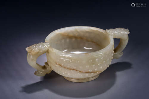 CHINESE ARCHAISTIC JADE CUP