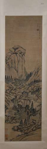 CHINESE A CHINESE LANDSCAPE PAINTING SCROLL HUANG GONGWANG MARK