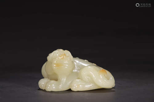 CHINESE CELADON JADE BEAST