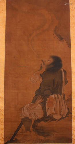 CHINESE A CHINESE FIGURE PAINTING SILK SCROLL