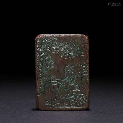 An Agarwood Story Carved Pendant