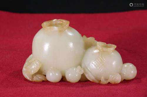 A Hetian Jade Dragon Carved Brush Washer