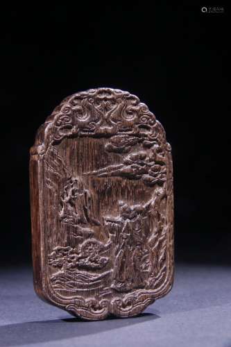An Agarwood Story Carved Pendant