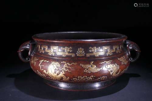 Gilt Bronze Beast Carved Censer