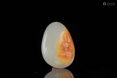 A Hetian Jade Guanyin Pendant